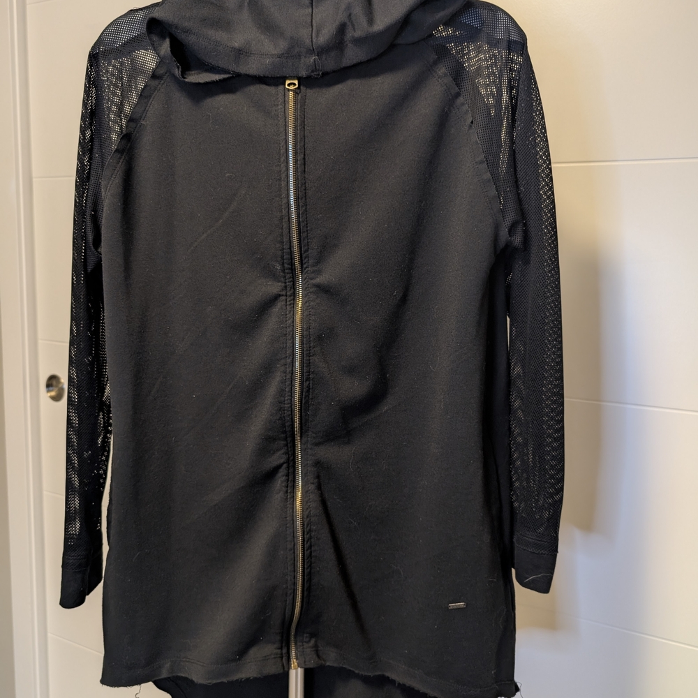 Triple Five Soul Black Hoodie with Mesh Sleeves